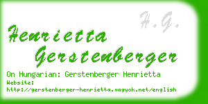 henrietta gerstenberger business card
